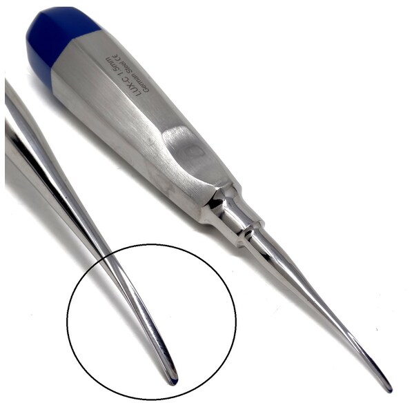A2Z Scilab Dental Luxating Elevator Curved 1.5mm, Blue Handle A2Z-ZR824 - main
